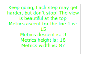 how to find width,height, ascent and descent of text in the textField using getLineMetrics in action script 3 flash