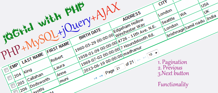 jQGrid PHP Tutorial