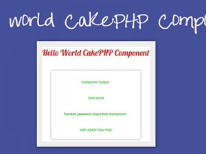 Create Hello World CakePHP Component