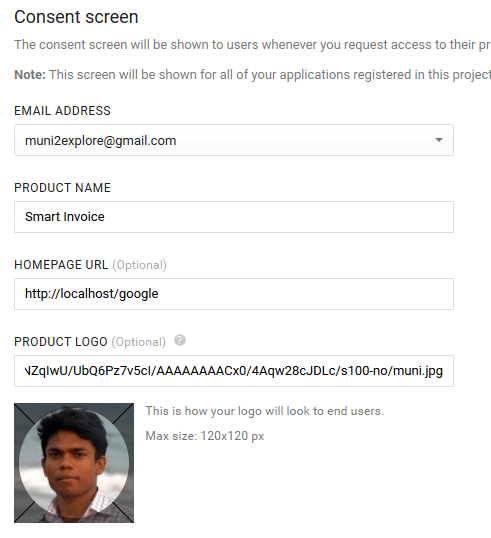 Login with Google OAuth 2 Consent Screen