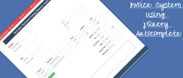Invoice System Using jQuery AutoComplete