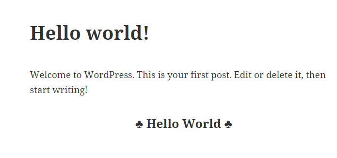Simple HelloWorld WordPress Plugin
