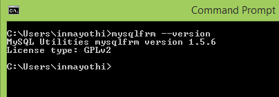 mysqlfrm version command mysql utilities