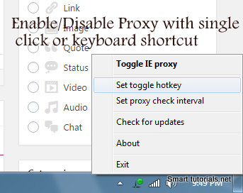 ToggleProxy with single click or keyboard shortcut
