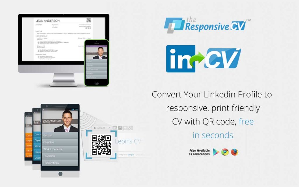 make a resume from linkedin through responsive cv instantly free